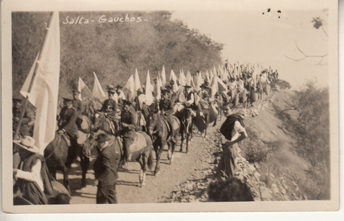 Antigua Postal Desfile Militares Y Gauchos Salta Argentina