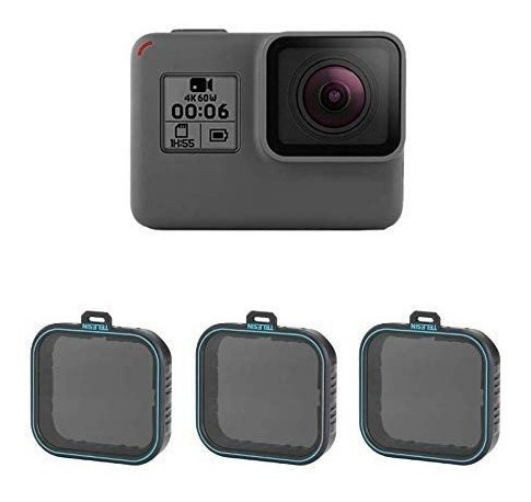 Kit 3 Filtros Nd  Cámara Gopro 5 6 7 Black Original Telesin