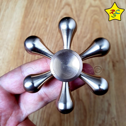 Spinner Metalico 6 Puntas Gotas Buen Giro Brillante Colores