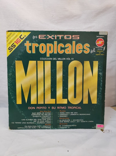 Los Éxitos Tropicales Del Millon Disco Lp Vinilo Acetato