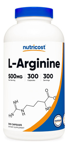 Nutricost L Arginine 500 Mg Arginina Metabolismo 300 Cáps