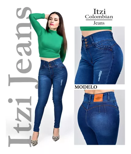 Pantalon De Mezclilla De Dama Corte Colombiano Itzi Jean 484