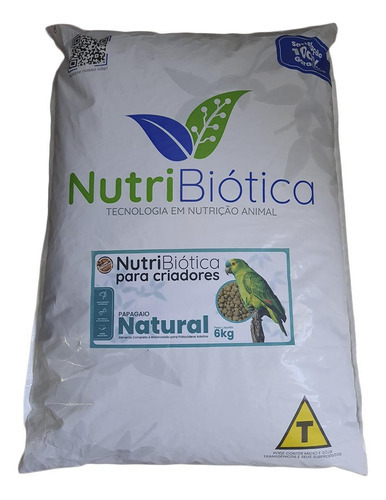 Ração Nutribiótica Para Criadores Papagaio Natural 6kg