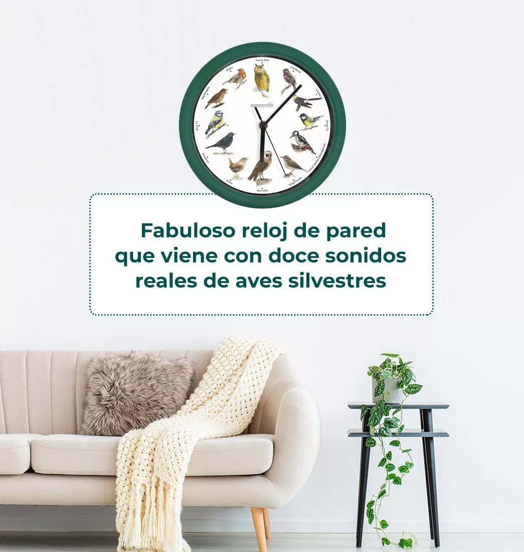 Tercera imagen para búsqueda de reloj de pared pajaros cantores