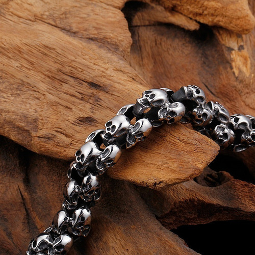 Pulsera Calavera Craneo Acero Inoxidable 316l Con Estuche