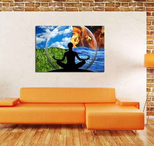 Vinilo Decorativo 40x60cm 4 Elementos Meditacion Tierra Agua