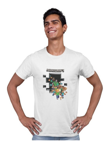 Imagen 3 de 8 de Poleras Minecraft Estampadas Personalizadas Hombre