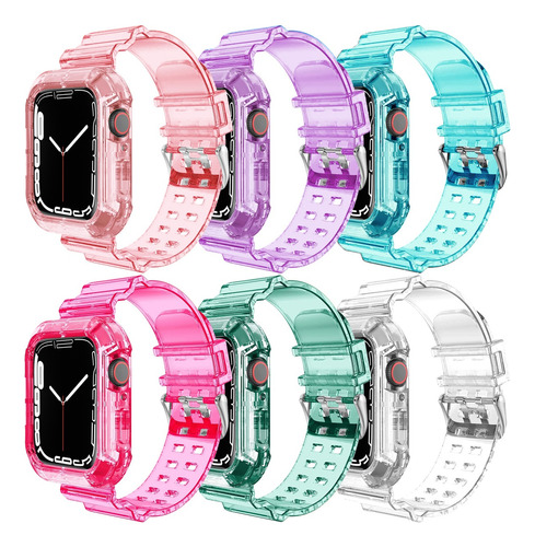 6 Correas Y Funda Para Apple Watch Series 9 8 7 Se 6 5 4 3 2