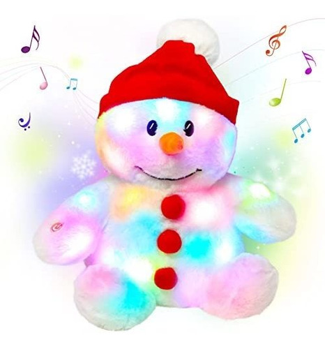 Peluche, Muñeco De Nieve Con Luz Musical De Navidad, 