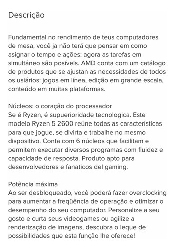 Processador Gamer Amd Ryzen 5 2600 De 6 Núcleos E 3.4ghz