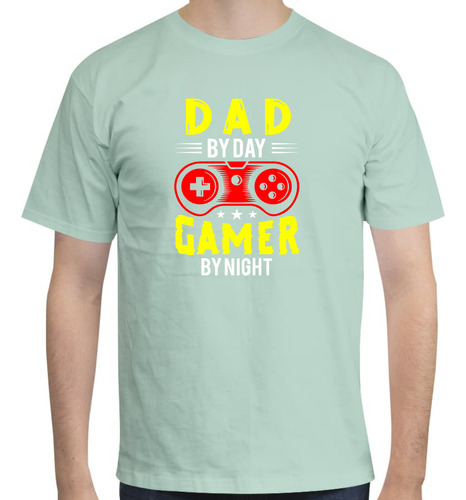 Playera Diseño Dad By Day Gamer By Night - Regalo Para Papá