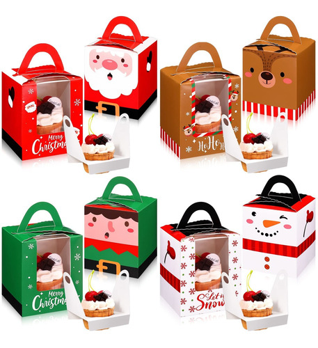 Porta Cupcakes 24 Cajas De Magdalenas De Navidad, Cajas Ppp