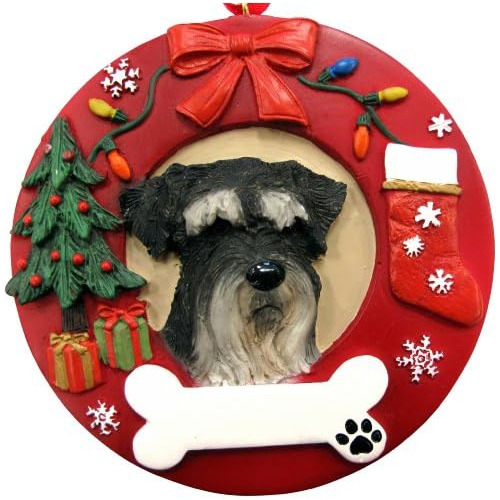 Adorno Navideño De Schnauzer, Corona Sin Recortar Form...