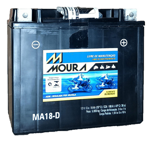 Bateria Moura Moto  Ma18-d  18 Ah