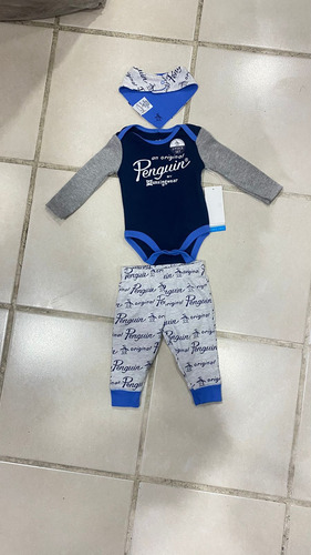 Conjunto De 3 Piezas Para Bebé Original Penguiun