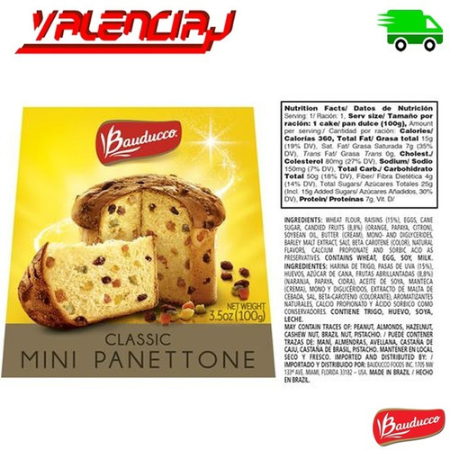 Imagen 4 de 5 de 6 Bauducco Panettones Minis 100g X 6 - g a $64