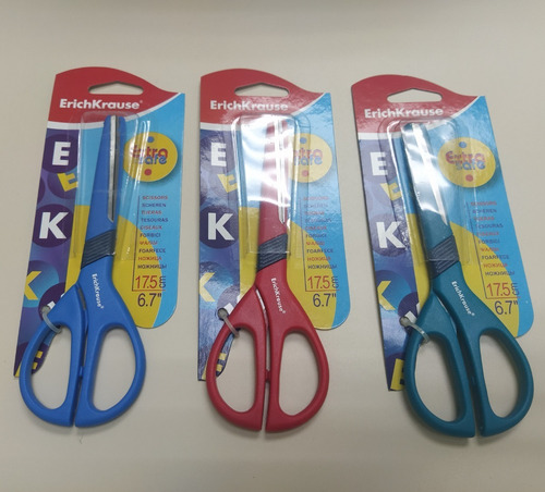 Imagen 2 de 3 de Tijeras Erichkrause Extrasafe 6.7 /17,5cm Mayor X12u, Nuevas