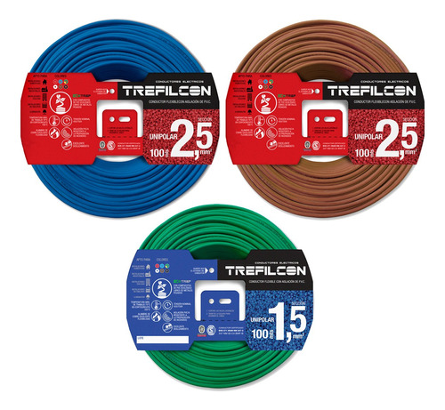 Pack Cable Trefilcon 2 Rollos De 2,5mm + 1 Rollo 1.5mm