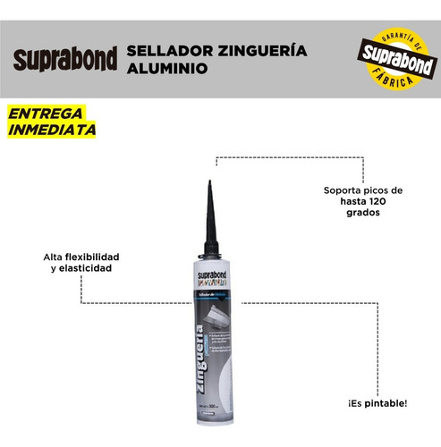 Caja De 12 Selladores Suprabond Zinguería 300ml Aluminio