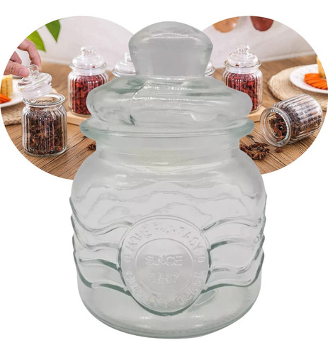 Frasco Vidrio C/tapa Hermético Caramelera Bombonera Fanal