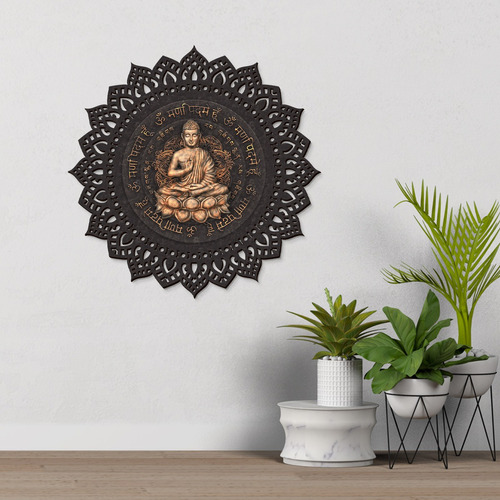 Mandala Quadro Em Madeira, Meditação, Yoga, Chakra, Buda