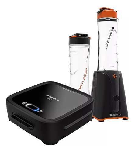 Kit Blender Zoop E Sanduicheira Click San400 Cadence 110v