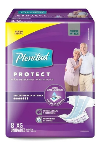  Pañales Adulto Desechables Plenitud  2 Pqt X 8 Uni Talla Xg