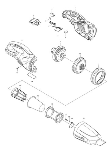 Interruptor Para Aspiradora Makita Dcl180 (651891-8)