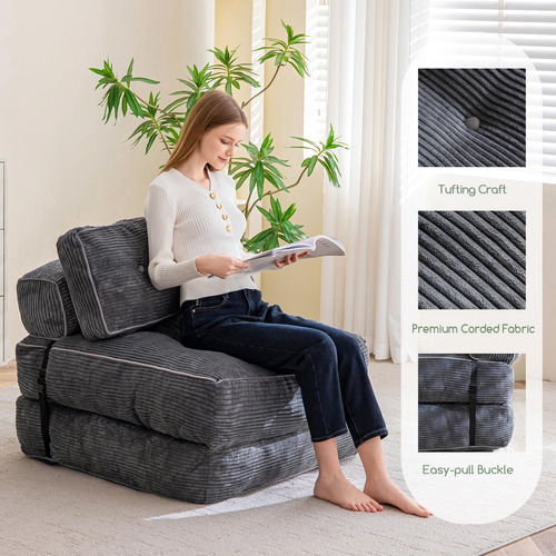 Higogogo Sofá Cama Plegable Silla Convertible Con Almohada