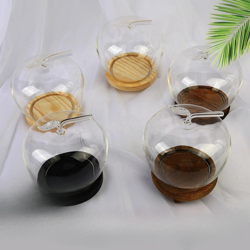 Tarro Con Forma De Cúpula De Vidrio Transparente Con Base De