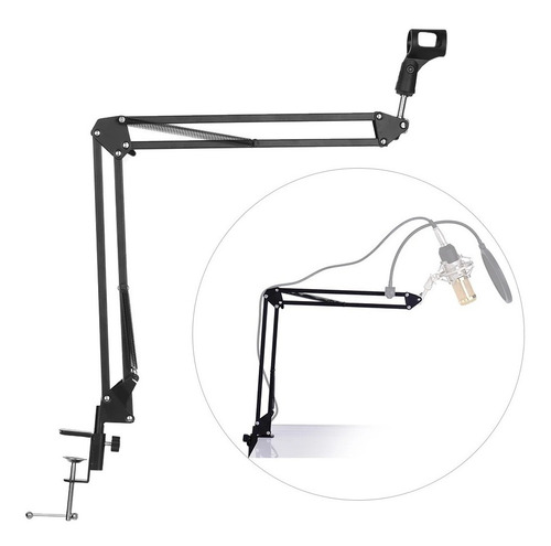 Brazo Soporte De Micrófono Ajustable Atril Metalico / Lhua