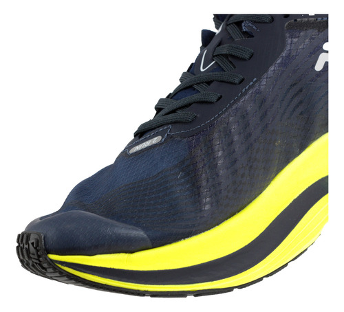Tênis Corrida Fila Racer Speed Tech Carbon Azul Amarelo