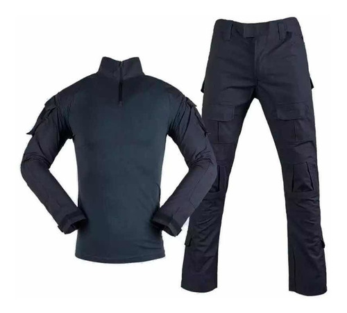 Tenida Táctica Negro Camisa + Pantalón + Protecciones