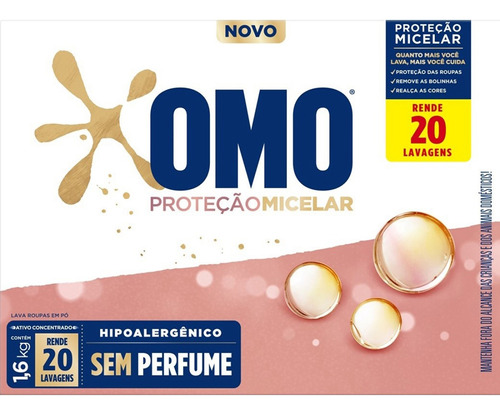 Sabão Em Pó Proteção Micelar 1,6kg Omo