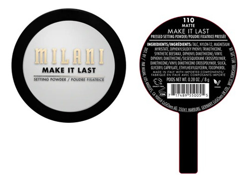 Base de maquillaje en polvo Milani make it last Make It Last Setting Powder tono 110 matte - 8g