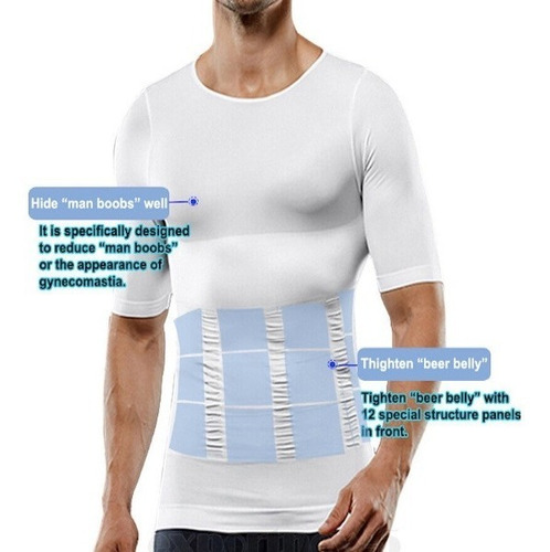 Imagen 2 de 9 de Camiseta Fuerte Compresión Pecho Abdomen Con Manga Srápido
