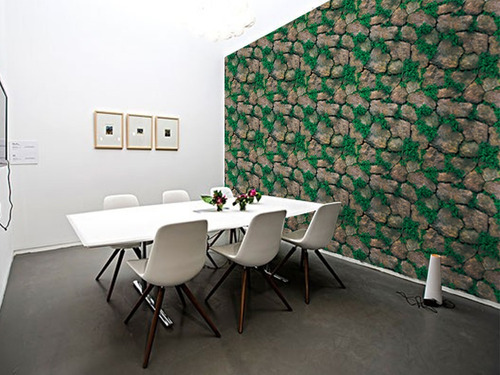 Imagen 2 de 6 de Papel Tapiz Piedras Rocas Con Plantas Adhesivo Pared