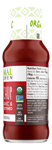 Paquete 1 Ketchup Primal Kitchen 320g + 1 Salsa Búfalo 241g