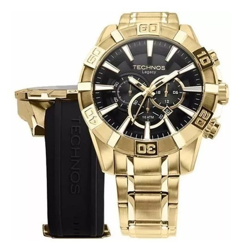 Relógio Technos Legacy Troca Pulseira Dourado Os2aajac/4p
