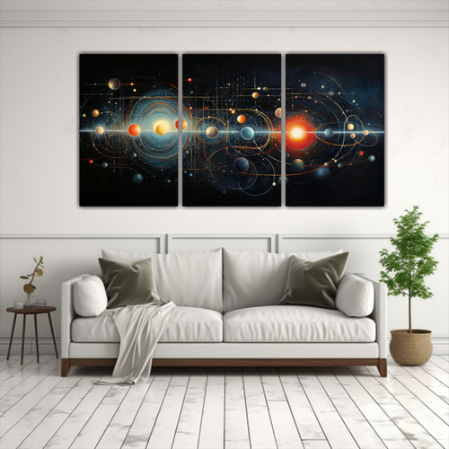 90x45cm Cuadro Decorativo Abstracto De Alineación Celestial