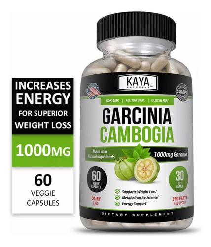 Garcinia Cambogia (60 Cápsulas) Kaya Pérdida Peso Hecho E.u. Sabor Sin sabor
