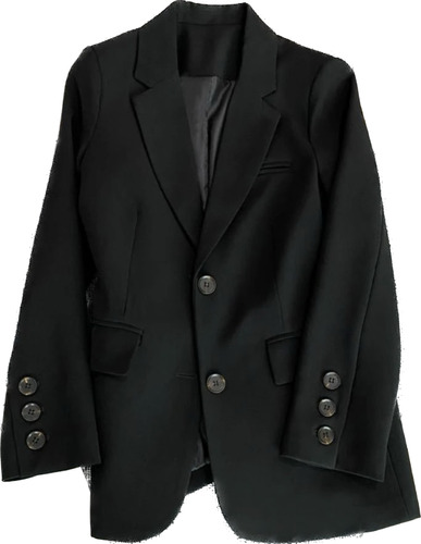 Blazer Negro Formal Con Botones