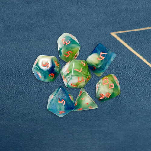 3 X 7 Dados Poliédricos Acrílicos Para Fiesta, Estilo D