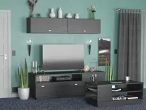 Comprar Combo Mesa Rack Tv Led + Repisa + Mesa De Centro Melamina