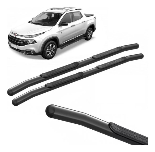 Par Estribo Preto Ranch Tubular Fiat Toro 2016 A 2022 Bepo