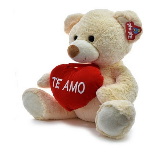 Peluche Oso  Grande Sentado 3 Colores Con Corazon Jeg 5549