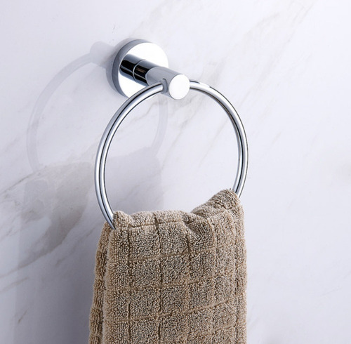 Imagen 5 de 10 de Porta Toalla Anillo Baño Hogar Acero Inoxidable Premium