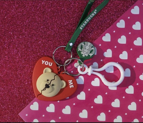 Llavero Oso Starbucks San Valentin 2023 Sellado Original