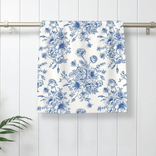 Paño De Cocina Floral Azul Vintage De 40.6 Cm X 61 Cm