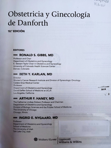 Libro Tratado De Obstetricia Y Ginecología Danforth 156k1